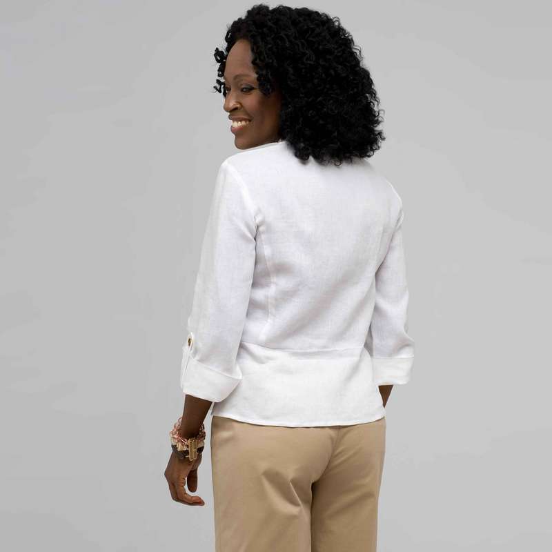 Button Front Shirt, White, large image number 1