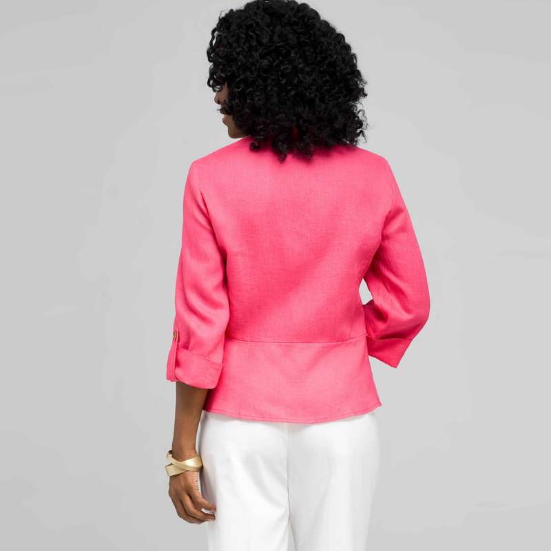 Button Front Shirt, Hot Pink, large image number 1