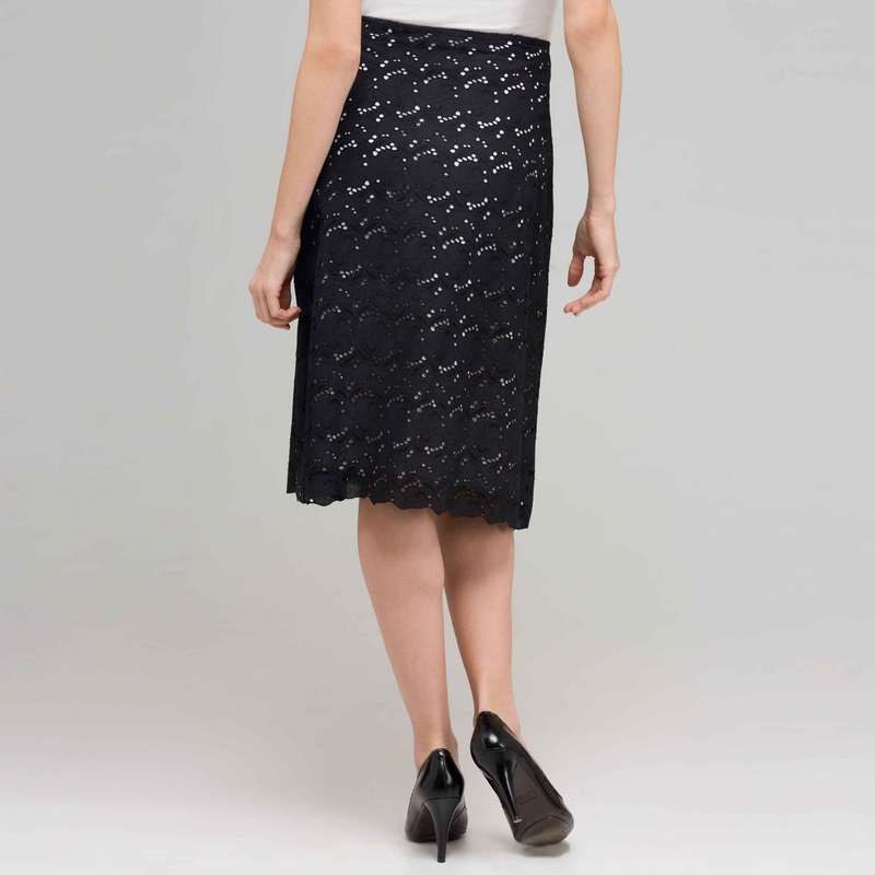 Eyelet Skirt., Black, large image number 1